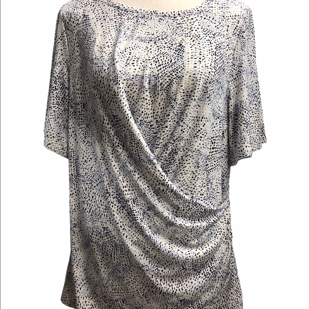 Chaus Wrap Short Flutter Sleeve Blouse Size Large - image 8